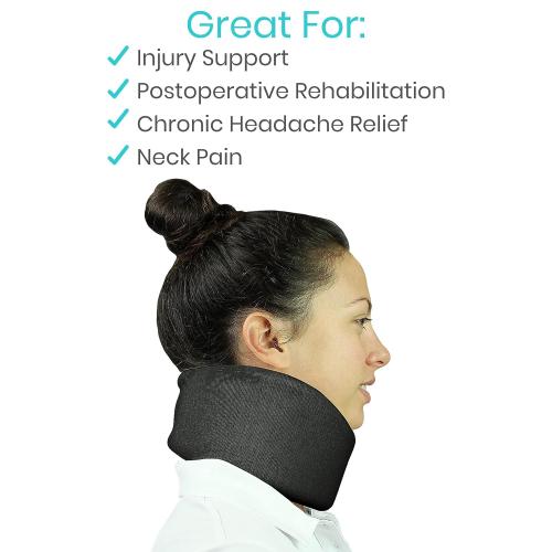 Vive Neck Brace for Neck Pain and Support for Women, Men - Cervical Collar - Soft Neck Brace for Pinched Nerve - Vertebrae Whiplash Wrap for Posture, Sleeping - Spinal Support and Spine Pressure