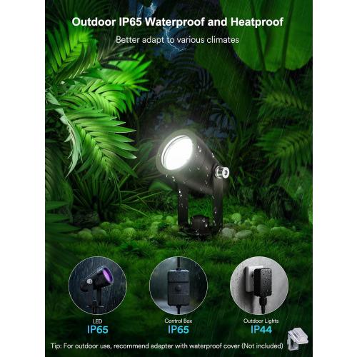 ANGELHALO Smart Landscape Spotlights, Low Voltage IP65 Waterproof Outdoor Spotlights Compatible with APP/Voice/Alexa Control, Color Changing Lights for Yard Garden Pathway Lawn, 6 Pack