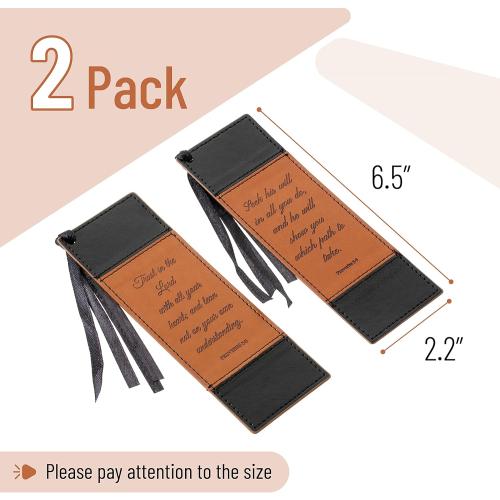 Mr. Pen- Christian Faux Leather Bookmarks, 2 Pack, Bible Verse, Religious Book Mark