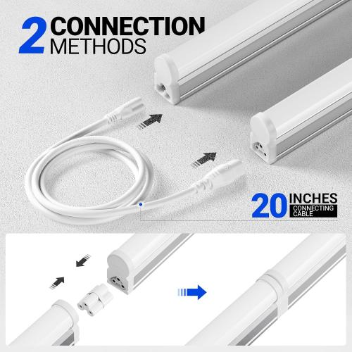 Barrina  LED T5 Integrated Single Fixture, 4FT, 2200lm, 6500K Super Bright White, 20W Utility LED Shop Light, Ceiling and Under Cabinet Light, Corded Electric with ON/Off Switch, ETL Listed