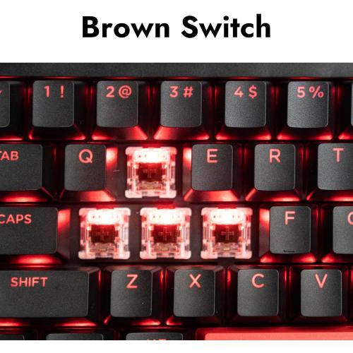 LEMOKEY X3 Wired Mechanical Gaming Keyboard, 100% Layout with QMK/VIA Programmable Keyboard, Brown Switch，Red Backlit for Windows