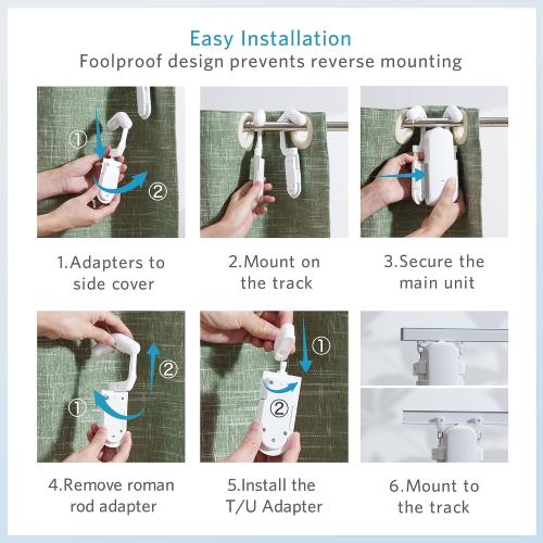 Automatic Curtain Opener Smart Motorized: 2-Pack Heavy Duty 20KG Load Electric Curtain Robot with Remote for Bedroom Living Room│6-Month Battery for Home/Office/Nursery│No WiFi Needed