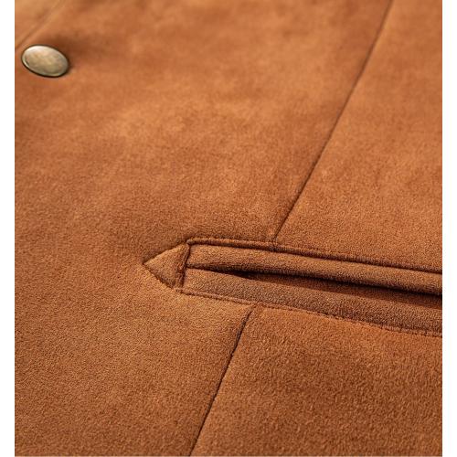 Men's Cowboy Suede Faux Leather Suit Vest Casual Western Cowhide Vest Vintage Slim Fit Waistcoat XL