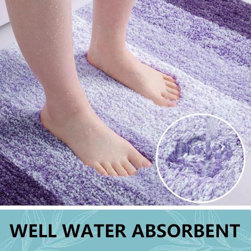 Arotive Microfiber Bathroom Rugs, Shaggy Soft and Absorbent Bath Rug, Non-Slip, Thick Plush Machine Washable Dry Bath Mats for Bathroom, Tub and Shower, 50x30, Dark Purple, Rectangular
