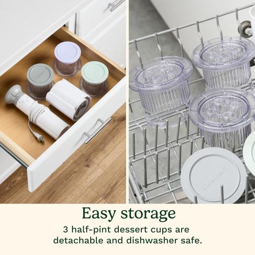 Cuisinart Ice Cream Maker – Cuisinart FastFreeze 5-in-1 Ice Cream, Milkshakes, Slushies, Sorbets and Mix-Ins, Freeze Wand, Two 0.5-Pint Mixing Cups with Lids, Easy to Clean, ICE-FD10‼️light dirt‼️