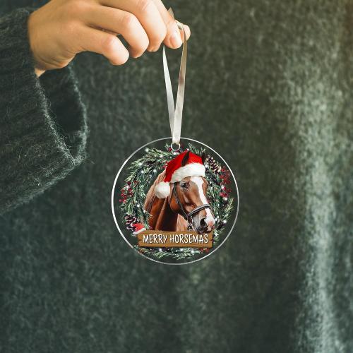 SUCHAGIFT Horse Ornaments for Christmas Tree - Horse Ornament 2025 - Horses Gifts for Women, Lovers - Horses Equestrian Horseback Riding Christmas Ornaments - Acrylic Ornament