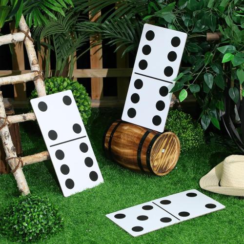Spiareal 3 Pcs Large Domino Paper Board Puerto Rico Domino Party Decoration 8' x 15' Havana Nights Casino Party Theme Game Prom Night Birthday Wedding(Classic White,High Dominoes)