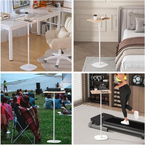 Portable Standing Desk, Adjustable Height 18’‘-47’’ Mobile Floor Desk, Small Laptop Stand for Home Office, Easy to Assemble, Compact Design