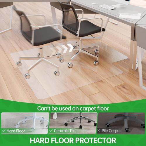 Office Chair Mat for Hardwood Floor, 48 x 36 Clear Desk Chair Mat for Hard Floors, Easy Glide Computer Chair Floor Mat for Home Office Rolling Chairs