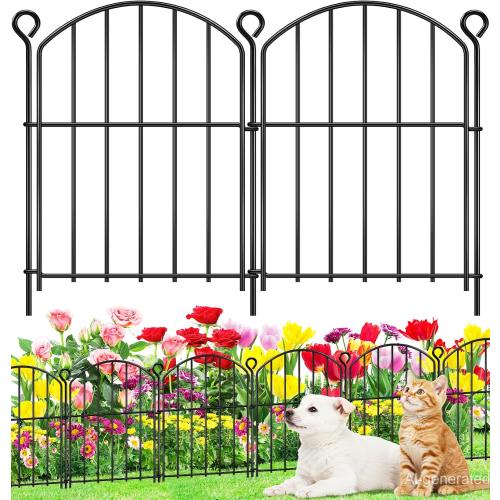 Decorative Garden Fence 17in (H) x10ft (L),Arched Rustproof Metal No Dig