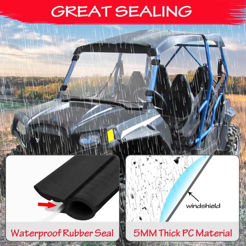 StarknightMT Scratch-Resistant UTV Front Full Windshield Compatible with Polaris RZR 800 S 800 2008-2014, 4 800 2010-2014, 900 XP 2011-2013, 4 900 2012-2014, 570 2012-2018