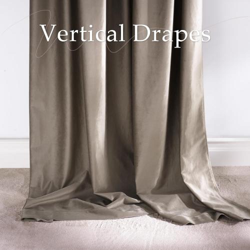 NICETOWN Taupe Velvet Curtains 8 ft, Room Darkening Thermal Insulated Drapes for High Living Room and Bedroom Back Tab Rod Pocket with Pleat Tape, W52 X L96, 2 Panels