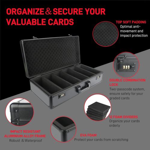 NEW 6 Row 250  Graded Card Case Psa Graded Card Storage Box Psa Slab Case for Graded Cards Cases for Sports Cards Storage