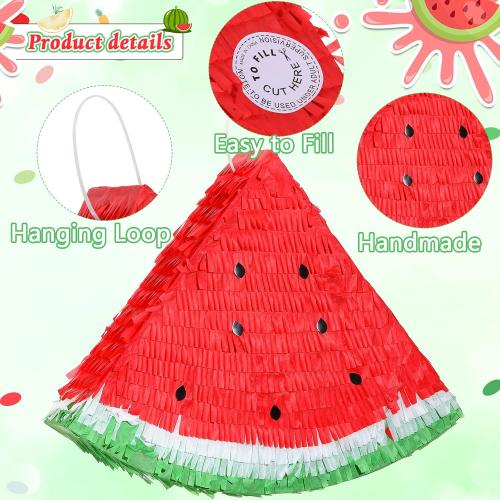 Sratte Watermelon Piñata Fruit Summer Theme Includes Stick Blindfold Confetti Small Fruit Piñata Birthday Party Decorations for Fiestas Summer Tropical Party Supplies Carnival Game