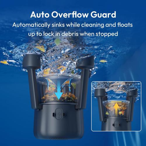 Size 538 sq ft F10 Robotic Surface Skimmer, Pool Cleaner with Powerful Suction, Dual Motor, 5L Filter, Dual Cleaning Modes, Smart App Control, One-Tap Docking, LED, AI Navigation, for Pools up to 538 Sq.Ft.