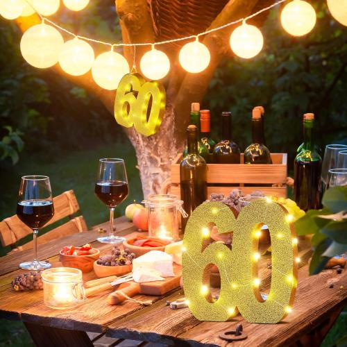 ToCome 60th Birthday Party Decorations 12x12 Inch Anniversary 60th Centerpiece Table Decorations