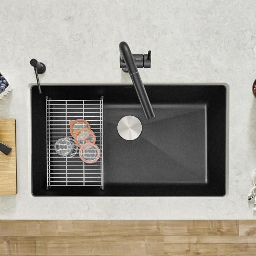 BLANCO, Anthracite 440149 PRECIS SILGRANIT Super Single Undermount Kitchen Sink, 32 X 19