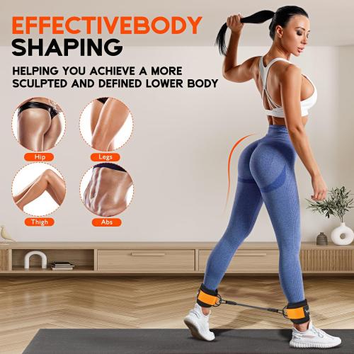 HPYGN Ankle Resistance Bands, Ankle Bands for Working Out with Cuffs, Resistance Bands for Leg Butt Training Workout Equipment for Kickbacks Hip Gluteus Training, Ankle Strap with Exercise Bands