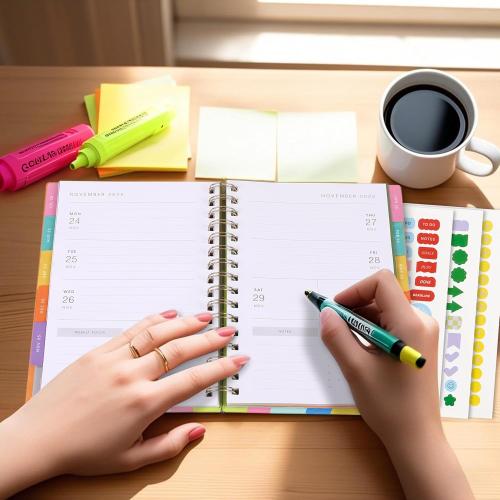 And Per Se Student Planner 2025-2026, Academic Planner July 2025 - June 2026, 8.5 × 6.2, Weekly & Monthly Lesson Plan for Students with Colorful Tabs & Stickers (Joyful Wave)