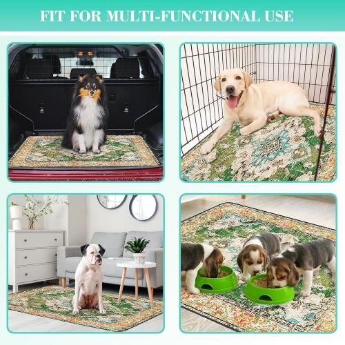 36x48 2Pack Green Thicken Washable Pee Pads for Dogs, 2 Pack Waterproof Reusable Pee Pads for Dogs，36x48 Super Absorbent Leakproof Dog Pads, Non-Slip Potty Pads for Floor, Crate, Couch, Whelping Pads Pet Supplies