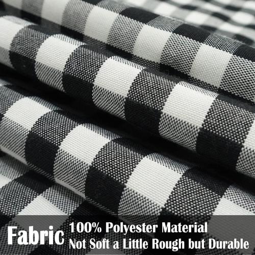 CARRIE HOME Black Plaid Throw Pillow Covers 18x18 Set of 2 Black and White Gingham Pillow Covers 18x18 Farmhouse Decor for Bedroom and Christmas Holiday