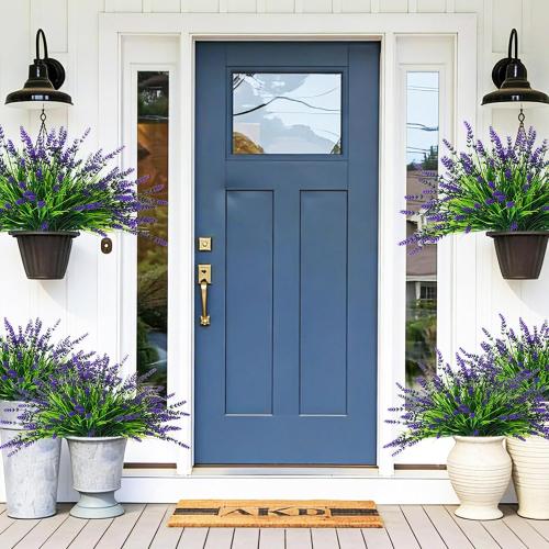 32 Bundles Faux Lavender Plants Outdoor, UV Resistant Fake Lavender Flower