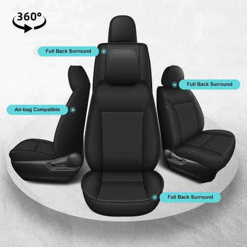 1:1 Custom 2 Front Seat Covers Fit for 2016-2022 Honda HRV/HR-V EX,LX,Sport,EX-L,Touring: Luxury Leather Car Seat Covers Waterproof Seat Cushion - Easy to Install (2 Front Seat, Black)