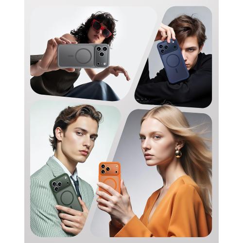 TOCOL for 17 Pro Max Case, Built-in Magnetic Ring, Compatible with Magsafe, Translucent Matte Phone Case for 17 ProMax 6.9 inch (Dark Blue)