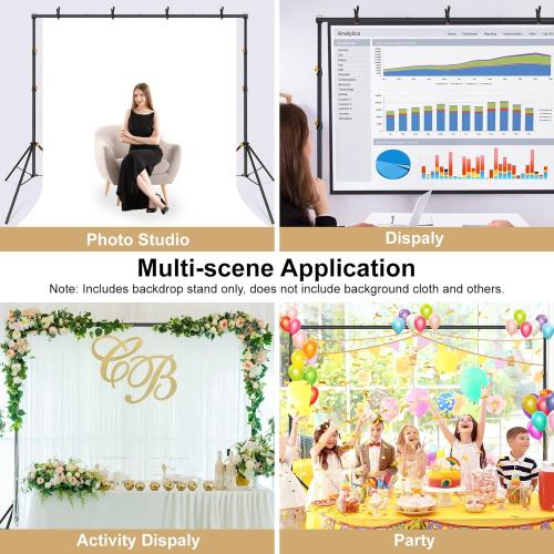 (Missing 4 clamps) LINCO Lincostore Backdrop Support Stand Kit 10x6.5ft Adjustable Photography Studio Photo Background Support System with Carrying Bag for Green Screen Muslin, 4171