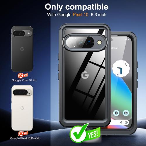 ANTSHARE for Google Pixel 10 Case IP68 Waterproof Case, Black | [Built-in Screen/Camera Protector], 360 Full Body Sealed Protective Shockproof Front and Back Cover for Pixel 10