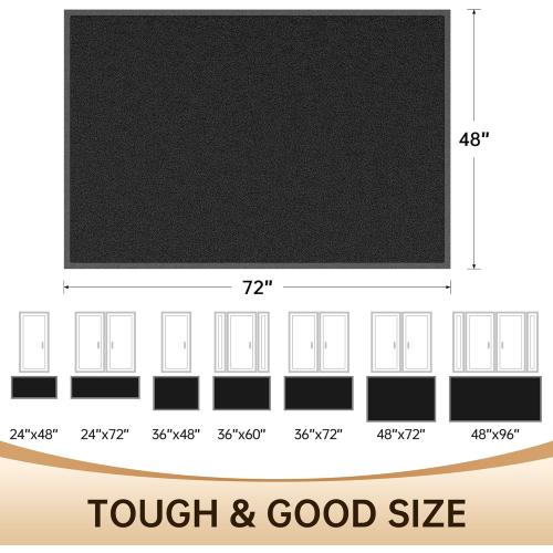Amyracel Front Door Mat Indoor Outdoor Entrance, 48 x 72 All-Season Waterproof Doormat for Enterway, Heavy Duty Commercial Floor Mat, Fade Resistant, Rubber Back, Low Profile, Easy Clean