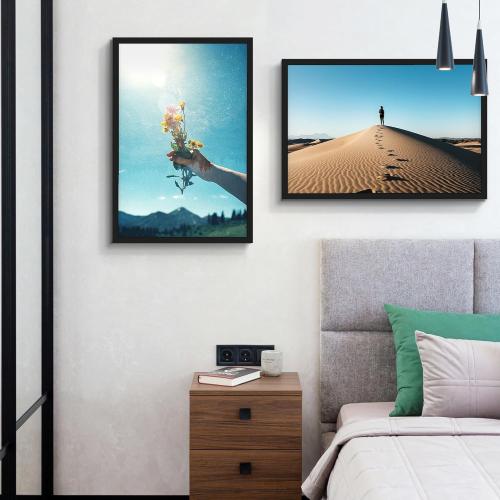 20x30 Poster Frame 2 Pack, 20 x 30 Picture Frame for Posters and Art Prints, Horizontal or Vertical Wall Mounting