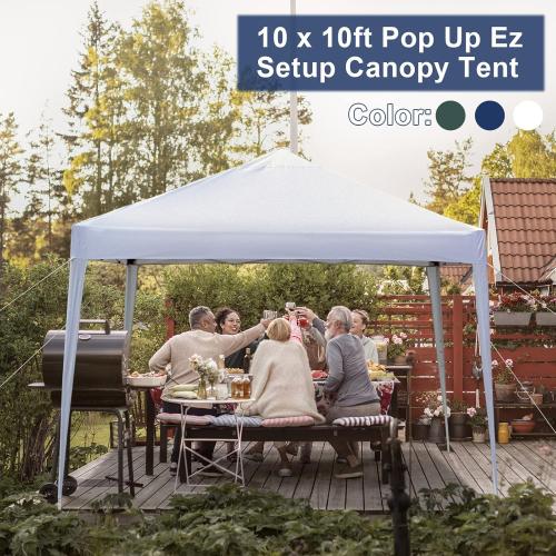 Outvita 10x10ft Ez Pop Up Outdoor Canopy Tent, Portable Commercial Instant Tent with Carry Bag for Party Wedding Birthday BBQ Events