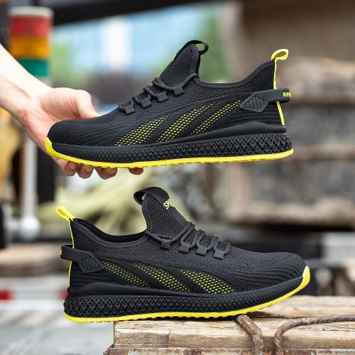 SPIEZ Unisex Safety Shoes for Men 8.5 Women 9.5, Breathable Work Sneakers | Lightweight Composite Toe Shoes Puncture Proof Slip on Safety toe Shoes for Manufacturing Work, Warehouse, Construction