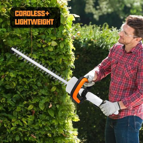 LIGO 20V Cordless Hedge Trimmer | 21 Laser-Cut Blade for Thick Branches | 2.0Ah PowerShare Battery | 4.5 lbs Ultra-Light with Low Vibration | Fast Charger Included
