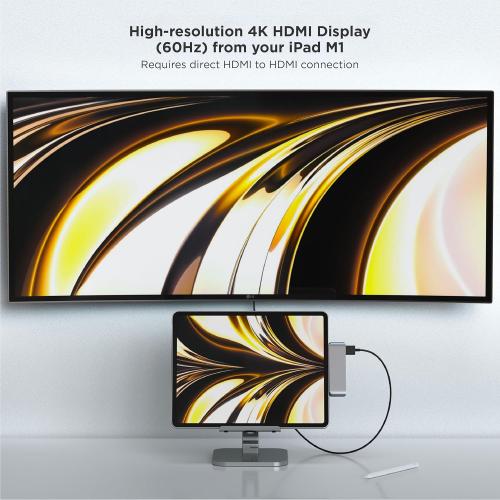 Satechi USB-C Mobile Pro SD Adapter with USB-C PD Charging, 4K HDMI, USB 3.0, Micro/SD Card Readers & 3.5mm Headphone Jack - M2/ M1 iPad Pro, M1 iPad Air, iPad mini and More