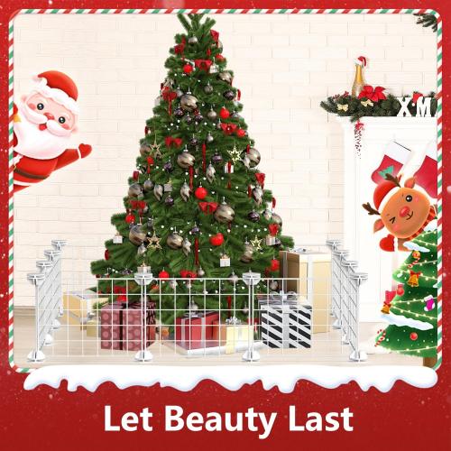 30 * 40cm/ 12 * 16Inch White Christmas Tree Fence, Christmas Picket Around Tree, Fence Barrier for Dogs Cats Puppy Pets, 12Pieces