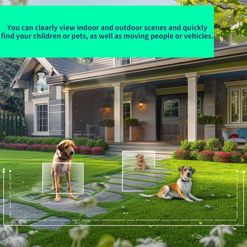 Light Bulb Security Camera, 2K/3MP Outdoor Camera Wireless 2.4G Hz WiFi E27 Camera for Home Security, 24/7 Recording, Motion Detection and Alarm