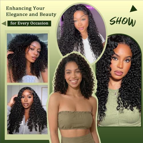 New Burmese Curly Crochet Hair Natural Black Pre-Looped 14 Inch 8 packs