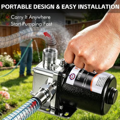 FMCNMech Water Transfer Pump, 110V Utility Pump, 500 GPH