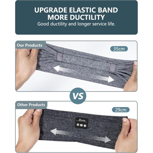 2-Pack Sleeping Headphones, Headband Headphones with Ultra-Thin HD Stereo Speaker, Bluetooth Headband for Sports, Workouts, Insomnia, Yoga, Air Travel, Meditation - Gray&Pattern Black