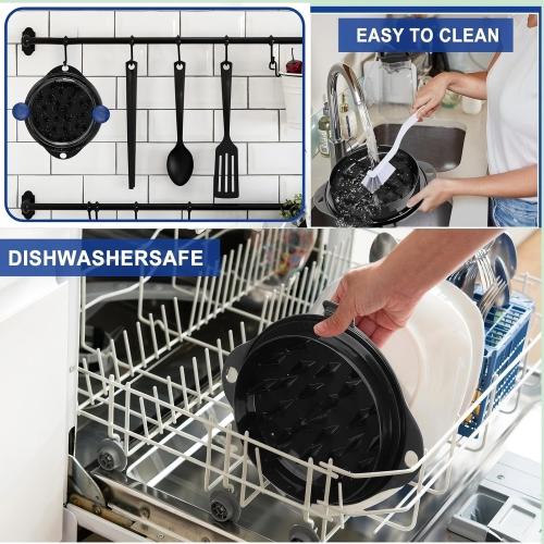 Chicken Shredder Tool Twist Pro - Large Meat Shredder for Chicken Breast, Pulled Pork, Beef with Upgraded Stainless Steel Spikes Wall Mounted Design BPA-Free Kitchen Essentials Gadgets (Blue/Black)