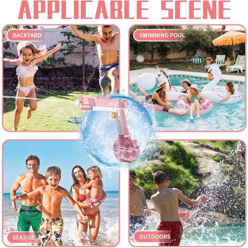 Pink Electric Water Gun with Long Range,Automatic Squirt Gun for Kids and Adults, Long Distance Water Pistol for Pool Beach Outdoor Play