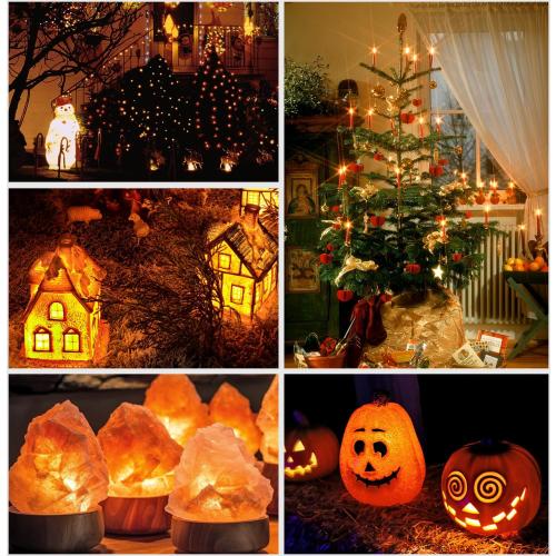 25 Pack LED Night Light Bulbs, C7 Shatterproof Replacement Led Light Bulb for String Light, E12 Base Salt Lamp Bulbs, 0.6W Equivalent to 7W, Warm White 2200K, 50LM