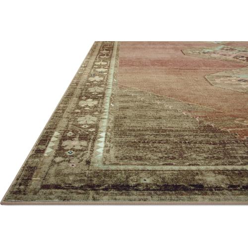 Loloi Magnolia Home by Joanna Gaines Sinclair Collection SIN-06 Clay/Tobacco 5'-0 x 7'-0, .25 Pile Height, Machine Washable, Area Rug