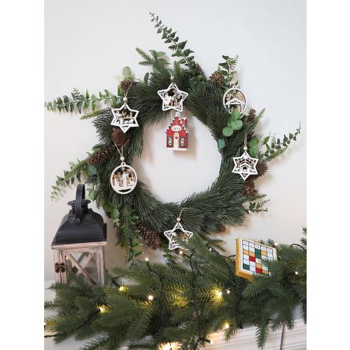 18Pcs Nativity Christmas Tree Ornaments Set, Wooden Nativity Scene Ornament, Religious Gift for Christian Family Christmas Decoration