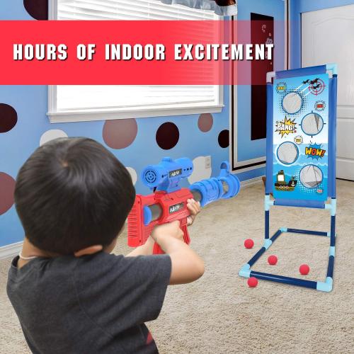 YEEBAY Shooting Game Toy for Age 6, 7, 8,9,10  Years Old Kids, Boys - 2pk Air Guns & Shooting Target & 24 Foam Balls - Ideal Gift - Compatible with Toy Guns