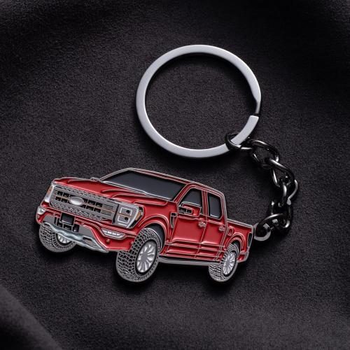 F150 Keychain for Ford F150 Accessories 2023 F-150 Key Chain Fob Cover 2022 Toy Truck Metal KeyRing Accessories Red