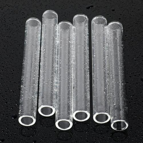 6 Pcs Borosilicate Glass Tube 12mm OD 2mm Thick Glass Blowing Tubes with Cleaning Brush (Clear,4 Inch)