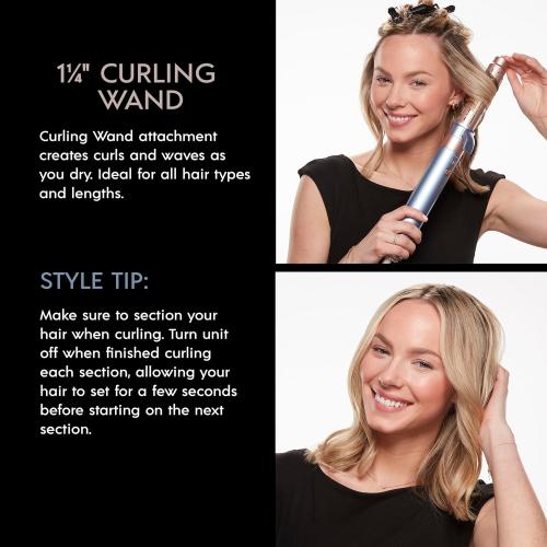 INFINITIPRO by CONAIR DigitalAIRE Multi Hair Styler, Air Styling System for Curls, Waves, Blowouts & Volume, 4 Attachments to Personalize Your Look Plus Storage Bag, Light Blue